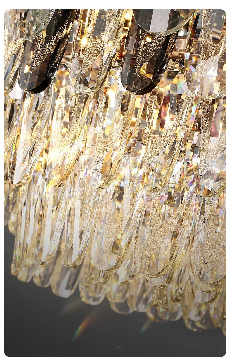 Niko - Luxury Crystal Chandelier with LED Shell elements for Living Room