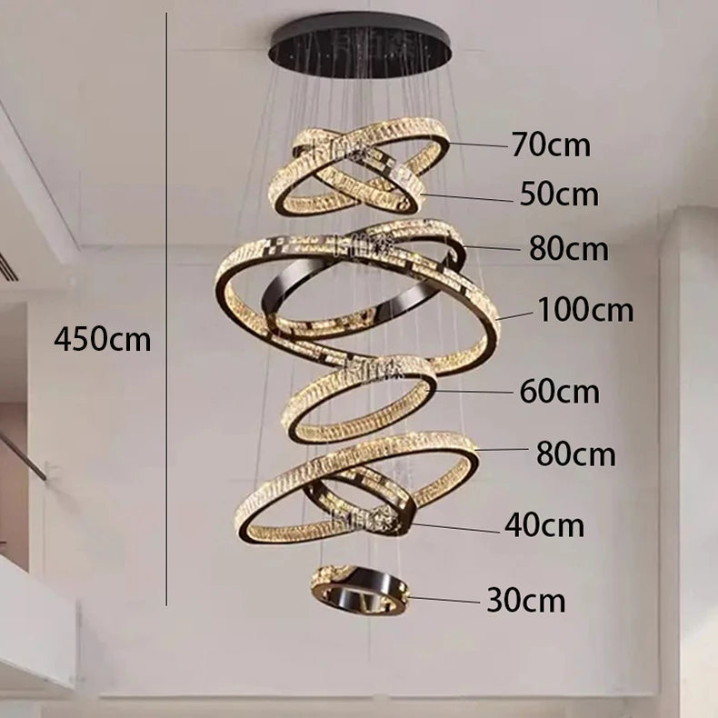 Ramon - Luxury Crystal LED Ring Chandelier