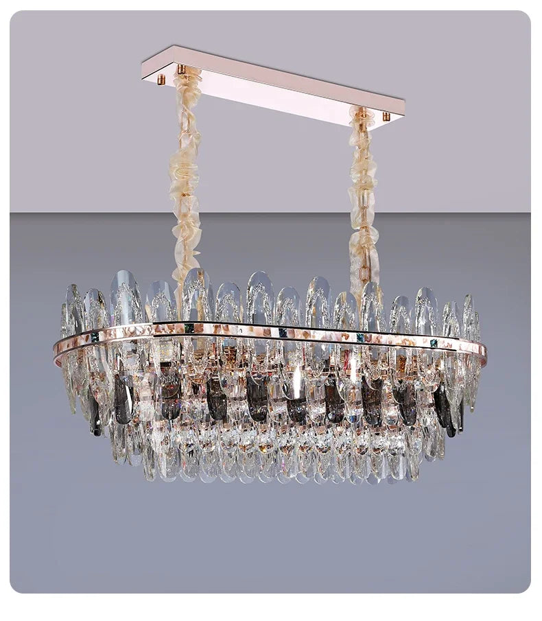 Niko - Luxury Crystal Chandelier with LED Shell elements for Living Room