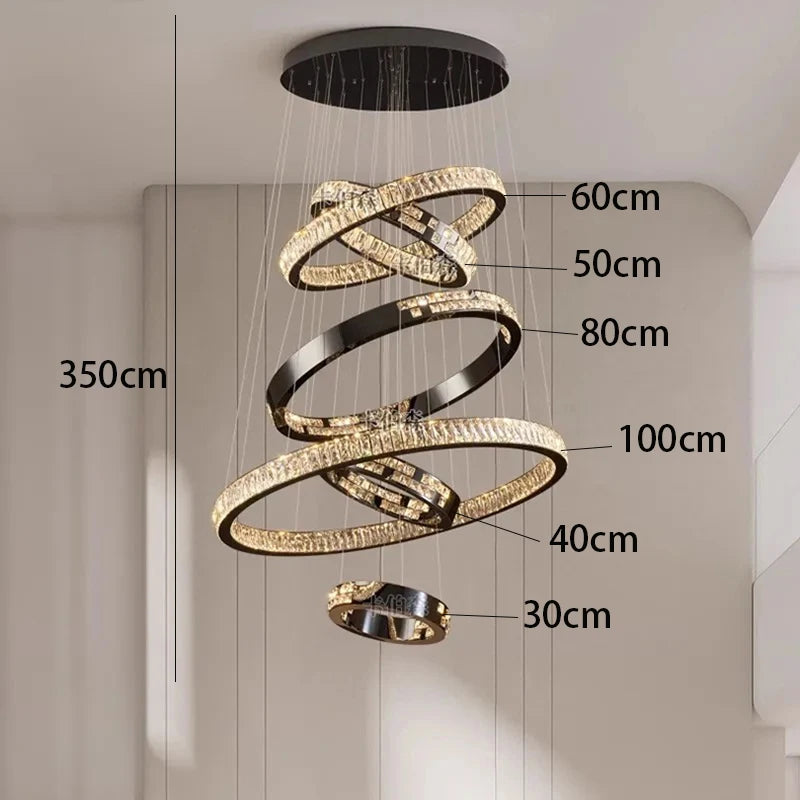 Ramon - Luxury Crystal LED Ring Chandelier