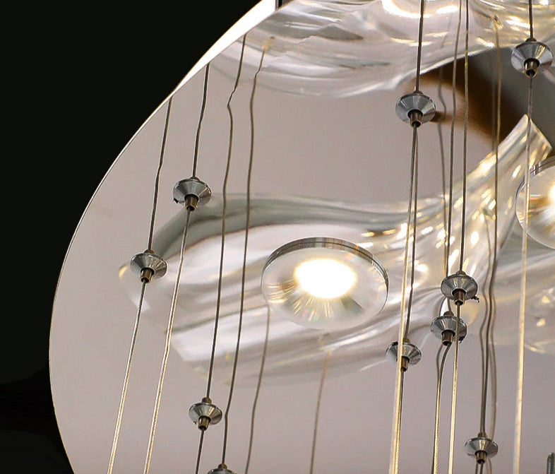 Large Glass Flower Chandelier for Living Room