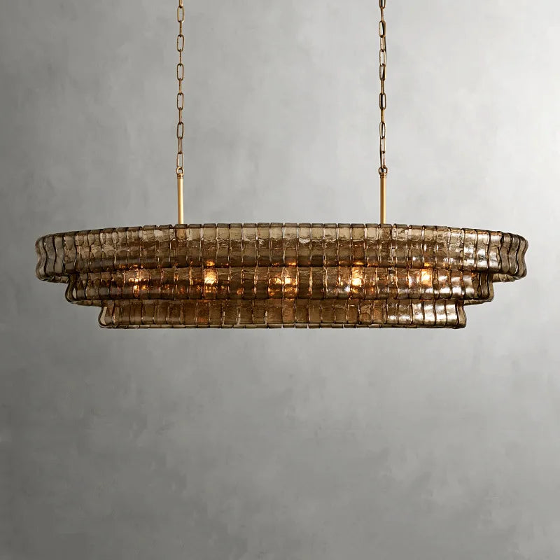 Vintage French bright glass chandelier