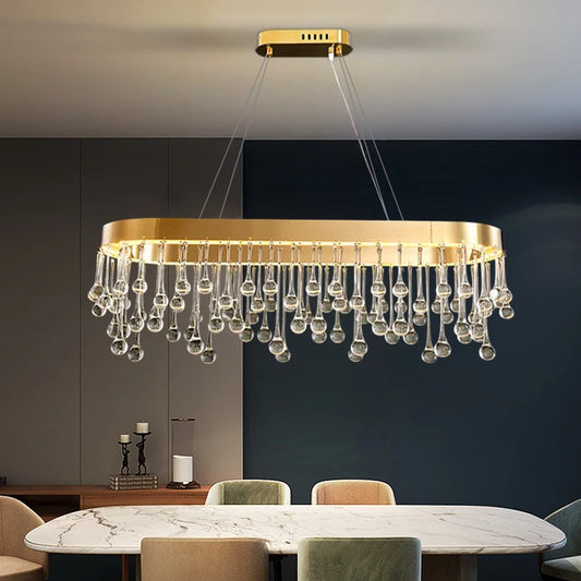 Restorro Gold LED Crystal Chandelier