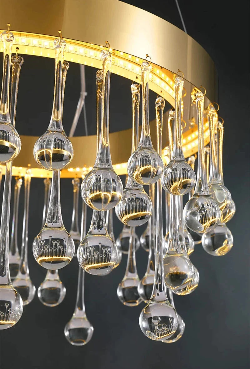 Restorro Gold LED Crystal Chandelier