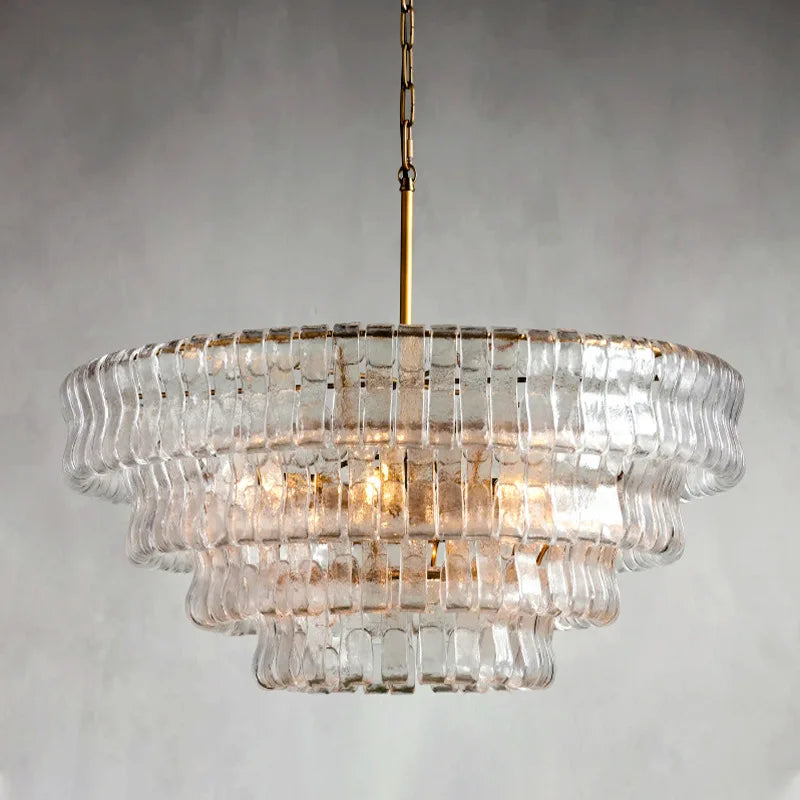 Vintage French bright glass chandelier