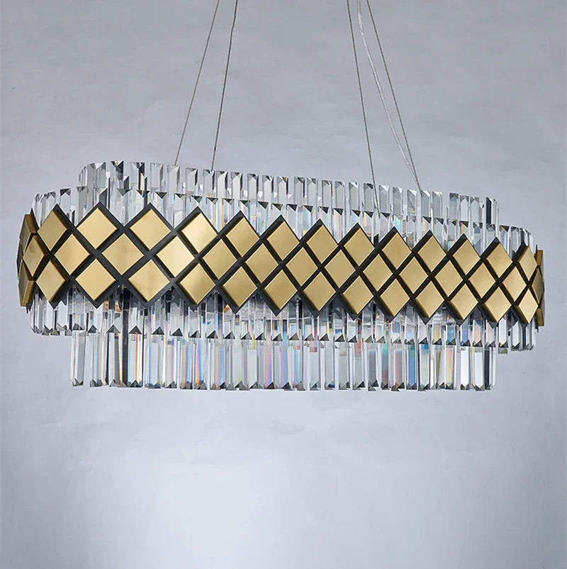 Bella Crystal Gold Rectangular Chandelier