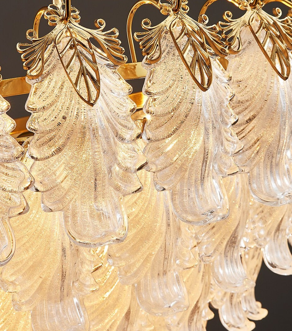 Gold Rectangle Led Glass Chandelier - Creating Coziness