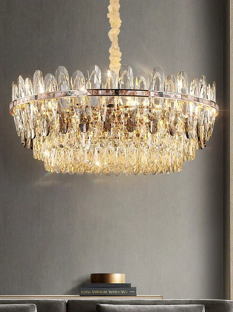 Niko - Luxury Crystal Chandelier with LED Shell elements for Living Room