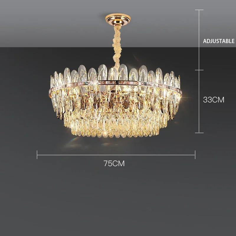 Niko - Luxury Crystal Chandelier with LED Shell elements for Living Room