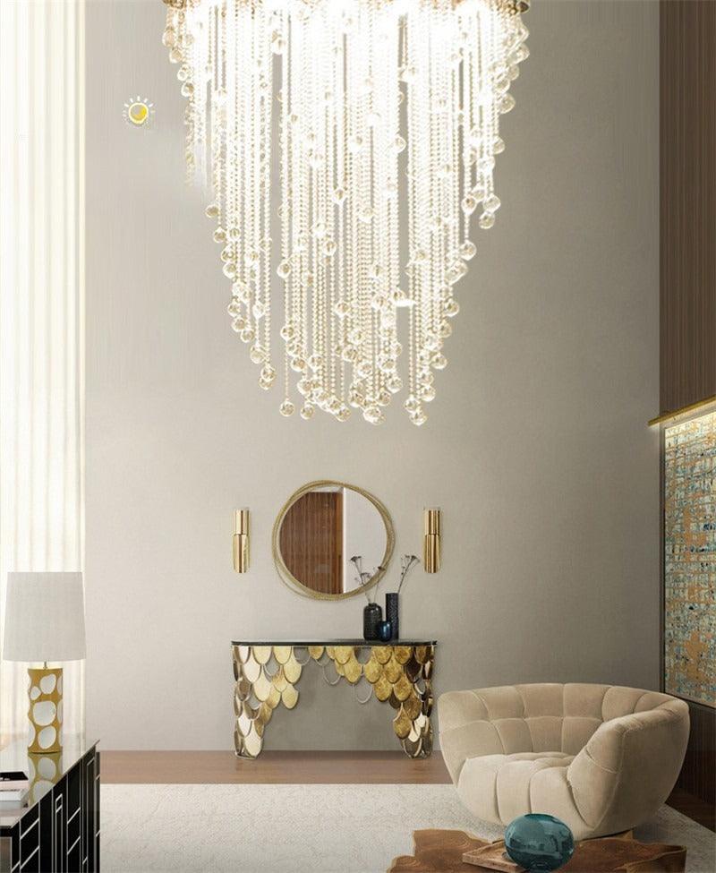 Fiera Rain Drop Crystal Chandelier - Creating Coziness