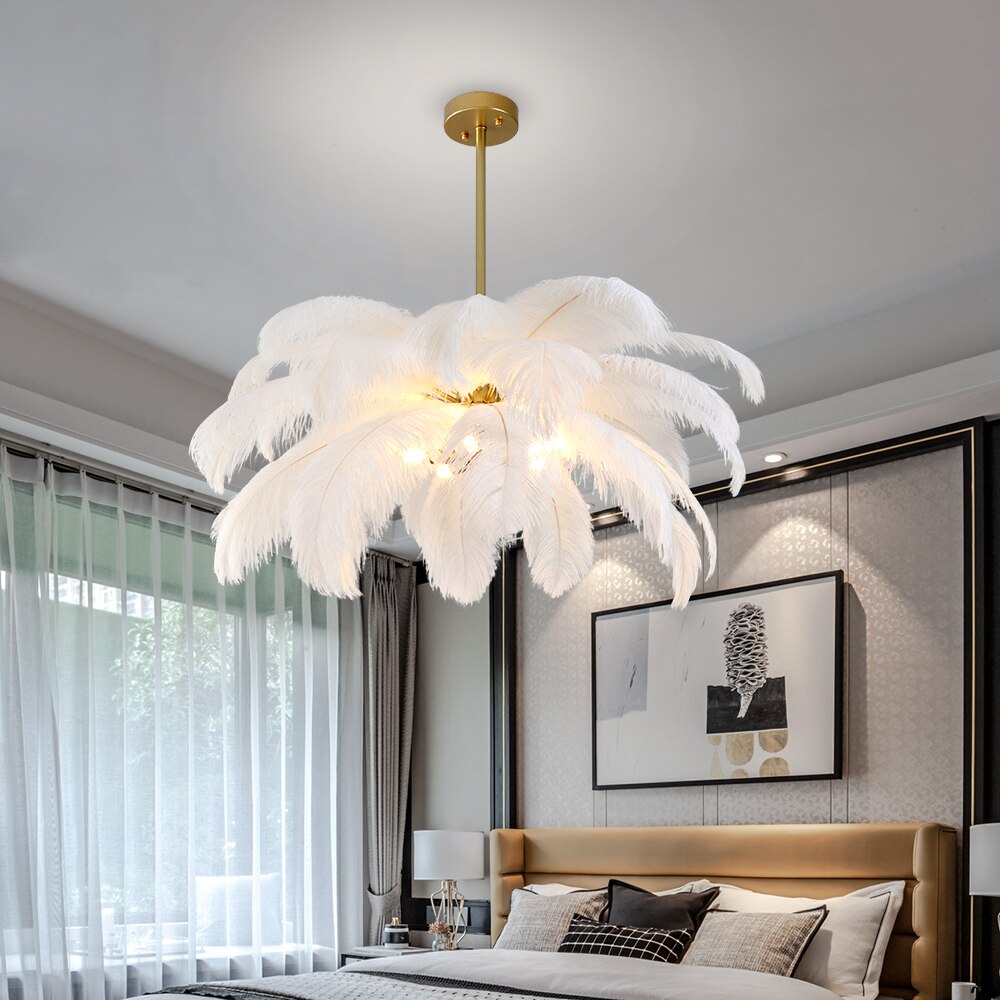 Ostrich Feather Chandelier - Creating Coziness