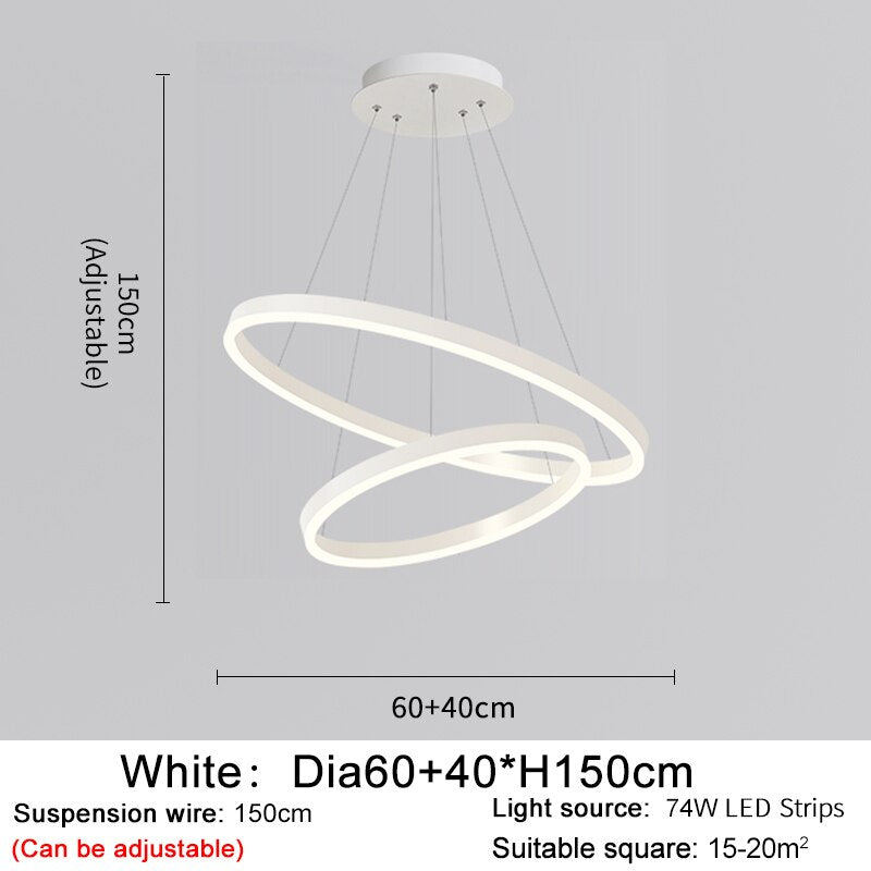 Mahsun - Chandelier with LED rings - Creating Coziness