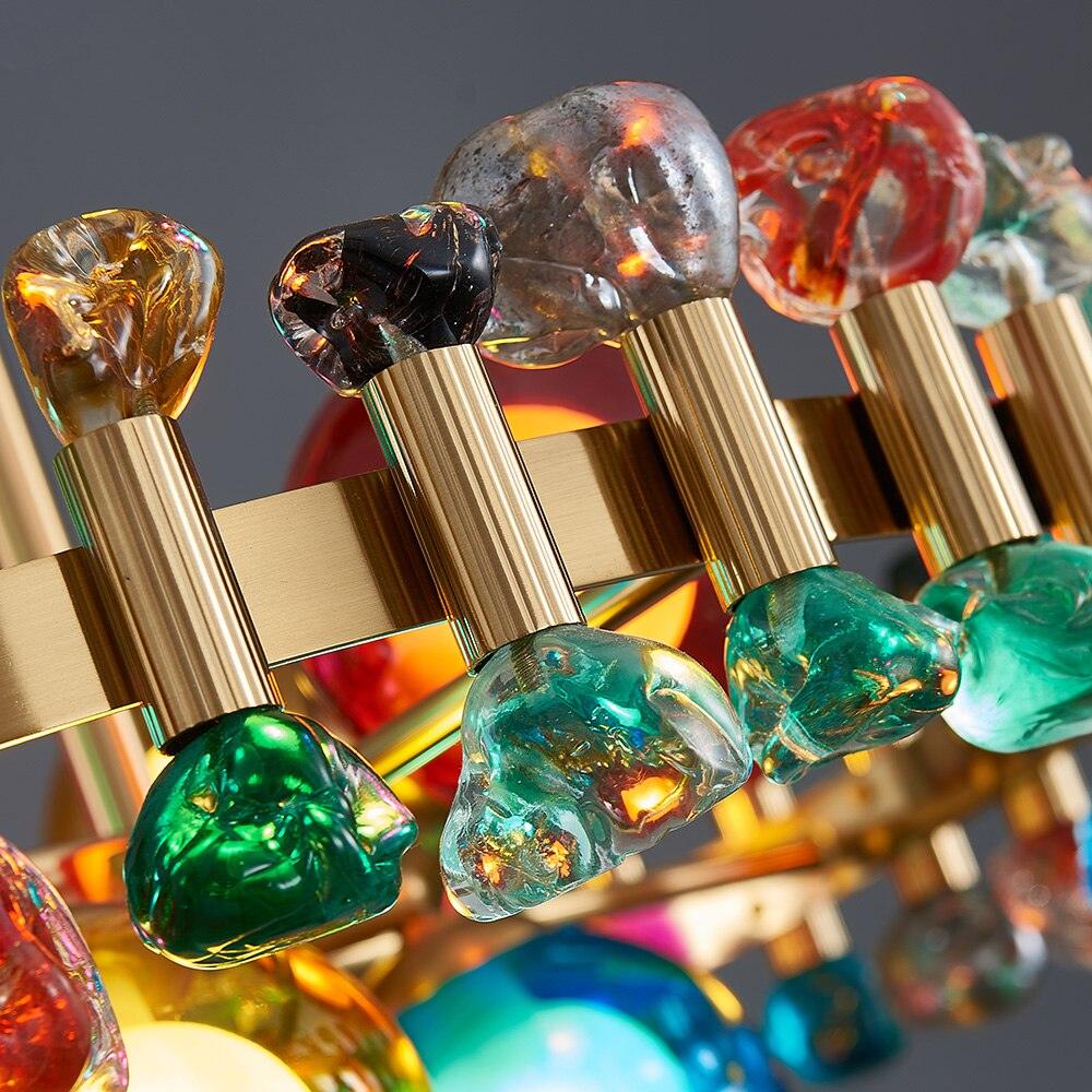 Bailey Colorful Gem And Crystal Two Tier Round Chandelier - Creating Coziness