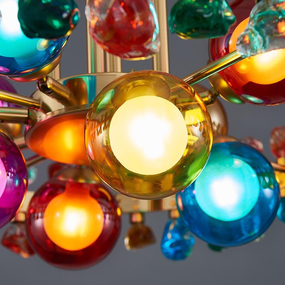 Bailey Colorful Gem And Crystal Two Tier Round Chandelier - Creating Coziness
