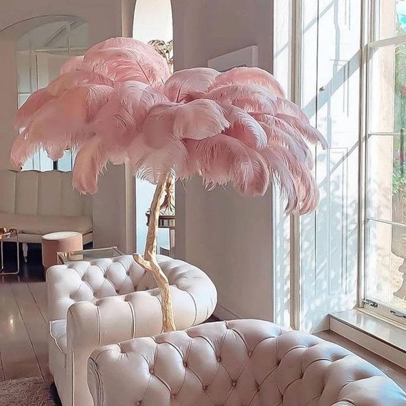 Ostrich Feather Lamp - Creating Coziness