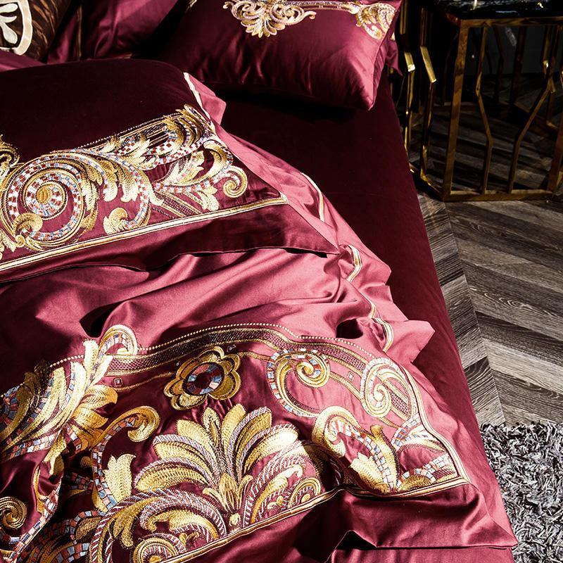 Lezkira Luxury Egyptian Cotton Embroidery Duvet Cover Set - Creating Coziness