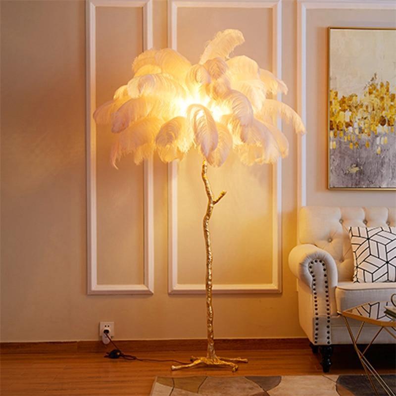 Ostrich Feather Lamp - Creating Coziness