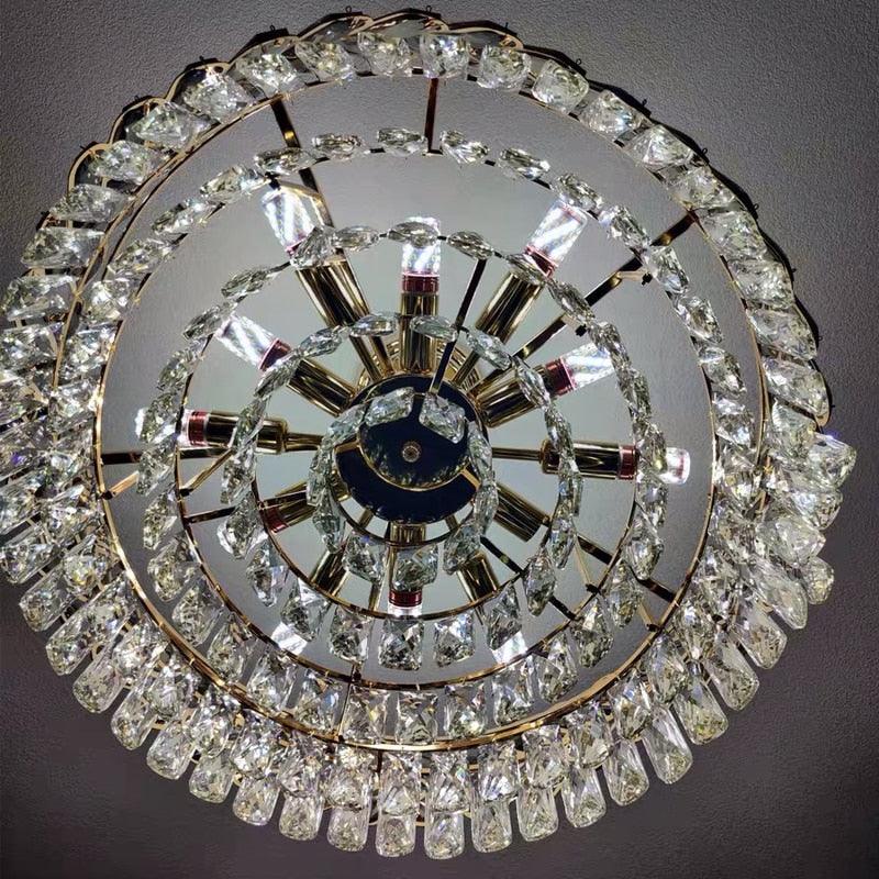 Ruby Three Tier Rounded Crystal Wrapped Chandelier - Creating Coziness