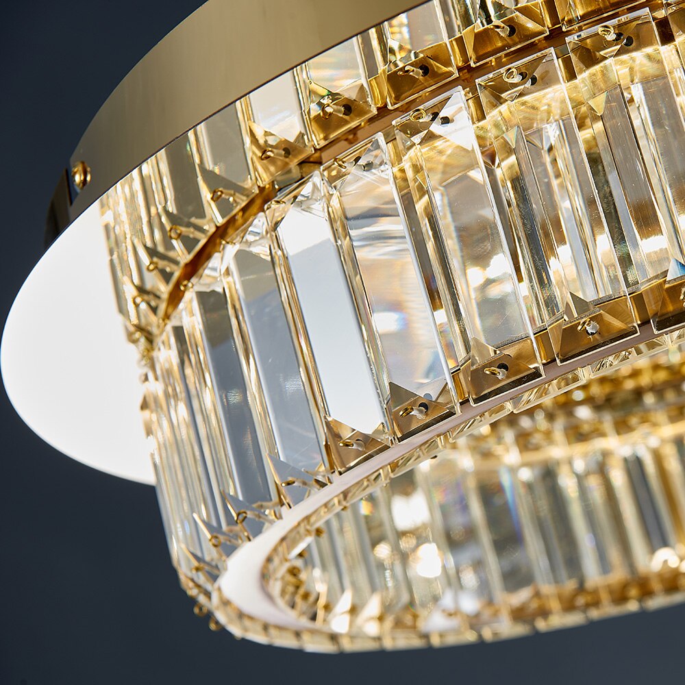 Round crystal chandelier - Creating Coziness