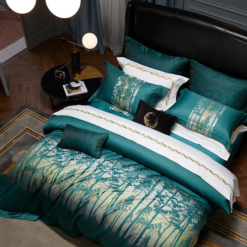Astrid Space Blue Egyptian Cotton Duvet Cover Set - Creating Coziness