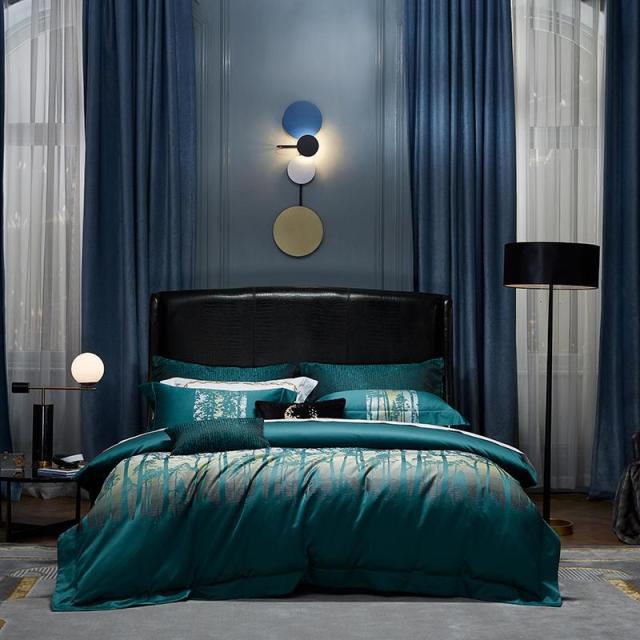 Astrid Space Blue Egyptian Cotton Duvet Cover Set - Creating Coziness