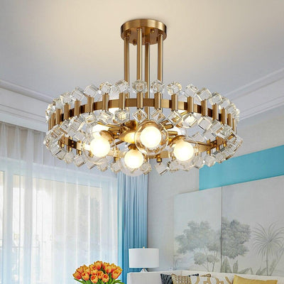 Bailey Colorful Gem And Crystal Two Tier Round Chandelier - Creating Coziness