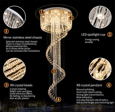 Сrystal Spiral Chandelier Jellyfish - Creating Coziness