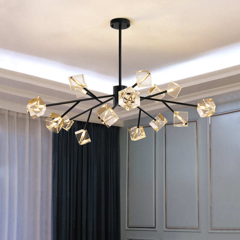 Crystal Cube Black Chandelier - Creating Coziness