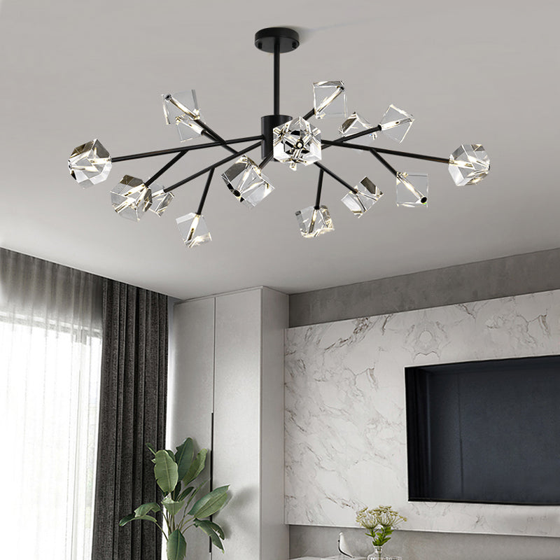 Crystal Cube Black Chandelier - Creating Coziness