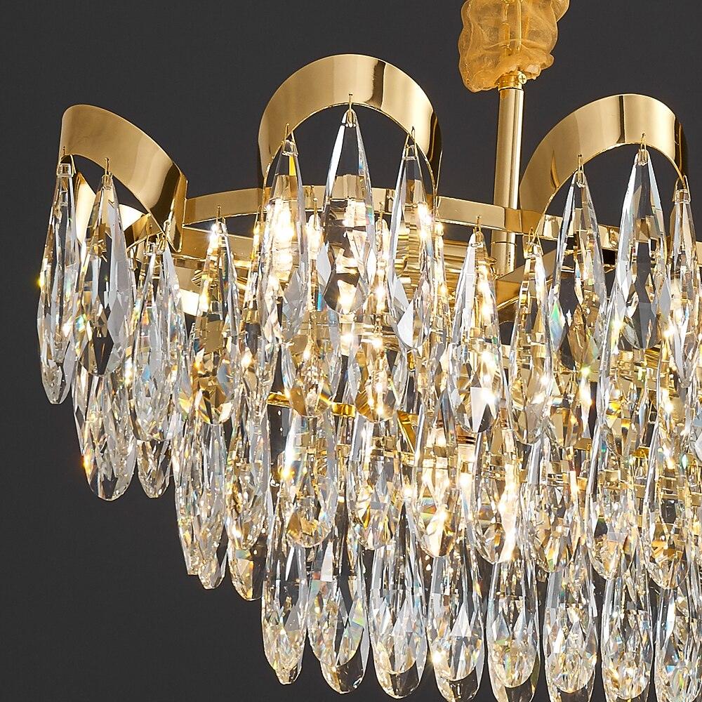 Rectangle Gold Crystal Chandelier – Creating Coziness